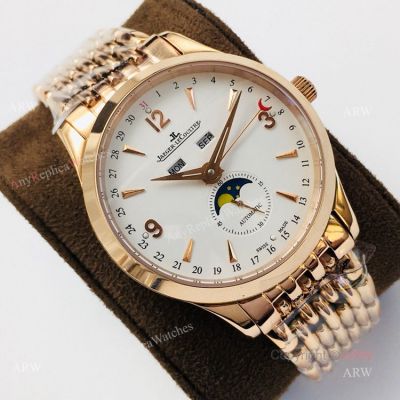 (JLF) Replica Jaeger-Lecoultre Master Calendar Moonphase Rose Gold Watch 40mm